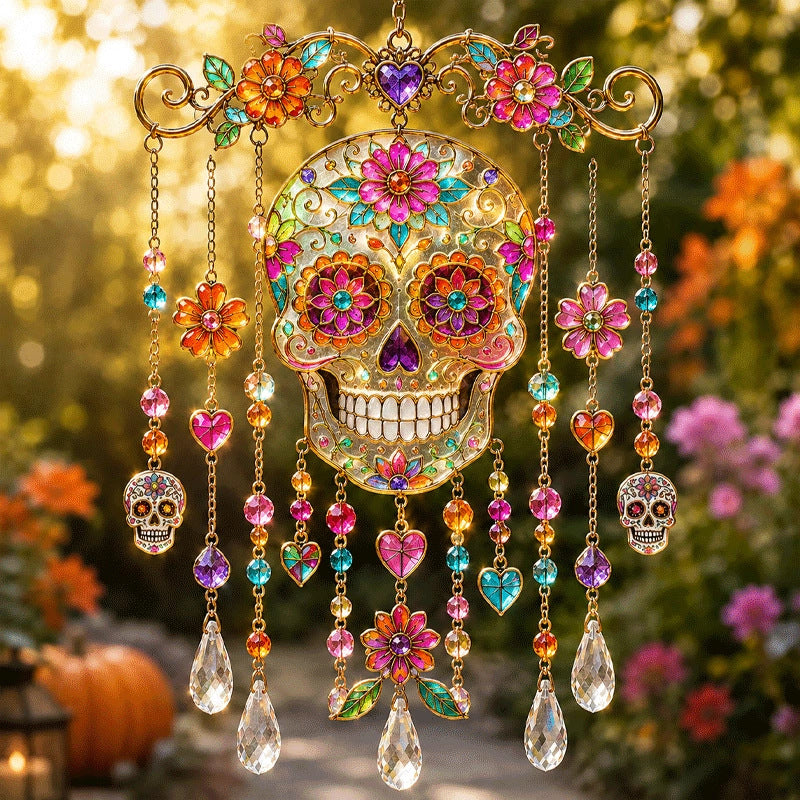 🔥 New Arrival Launch Sale - 50% OFF —Halloween Glass Suncatcher Wind Chime