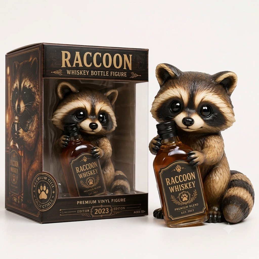 The Viking Striker: Sky Blue "Golden Boot" Raccoon Whiskey Premium Vinyl Figure