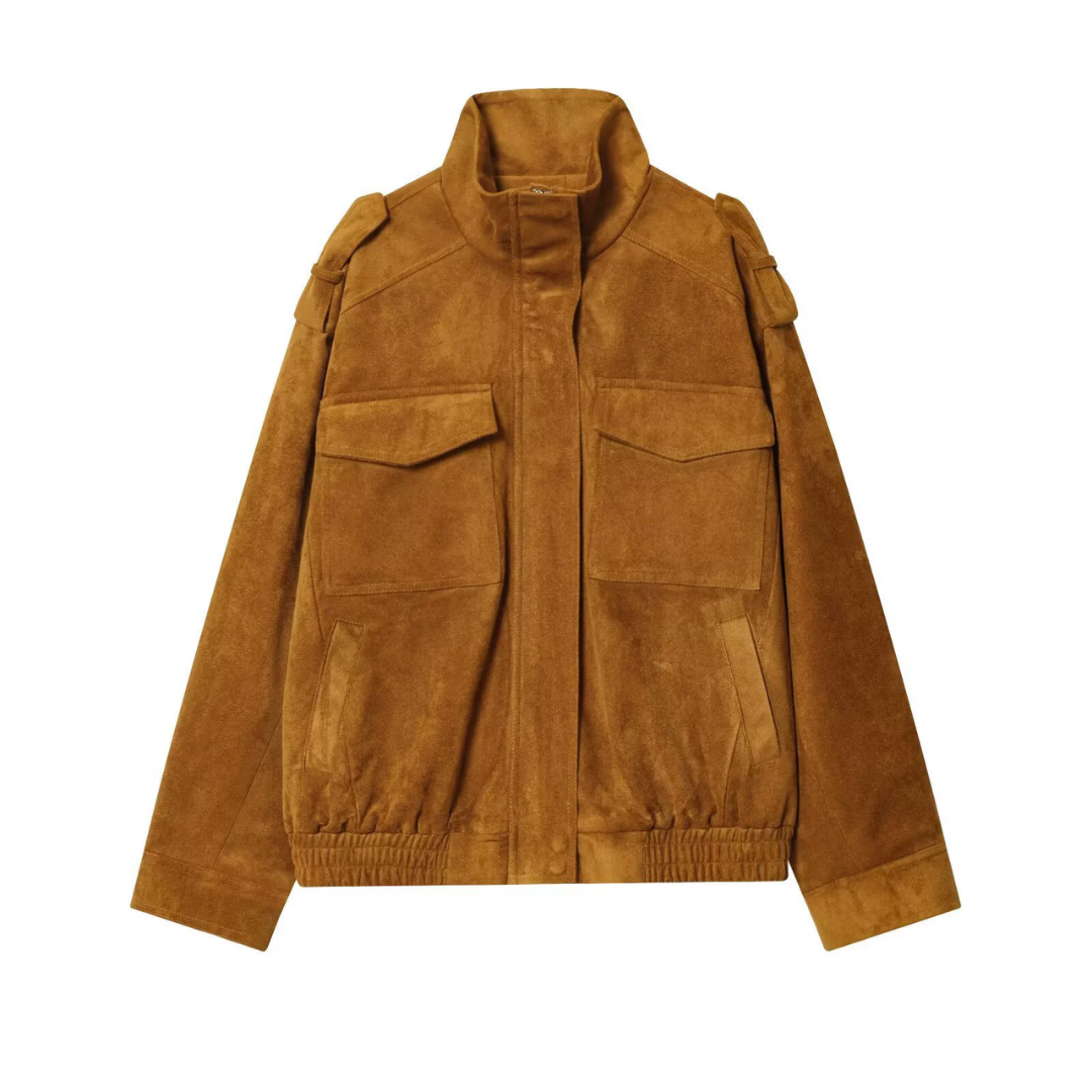 ✨WYNTER™ – Suede Texture Bomber Jacket