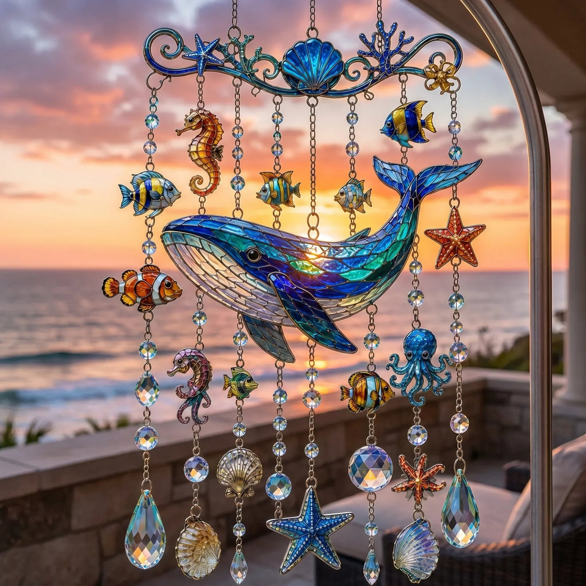 🐋 Ocean-Themed Wind Chime – Bring the Ocean Glow to Your Garden (📦Buy 2 Free Shipping)