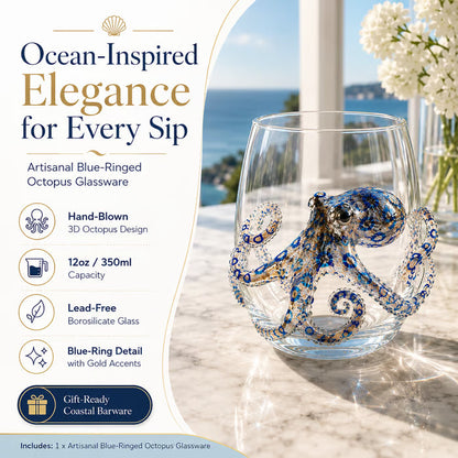 🔥Summer Sale-🌊Blue Ringed Octopus Handcrafted Glassware（Free Shipping on 2+ Items）