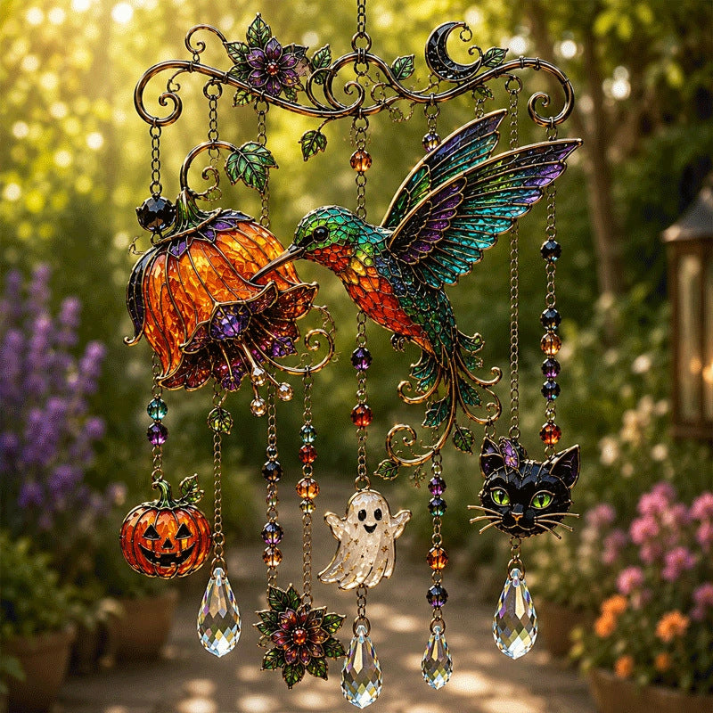 🔥 New Arrival Launch Sale - 50% OFF —Halloween Glass Suncatcher Wind Chime