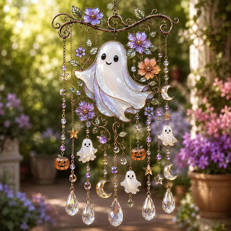 🔥 New Arrival Launch Sale - 50% OFF —Halloween Glass Suncatcher Wind Chime