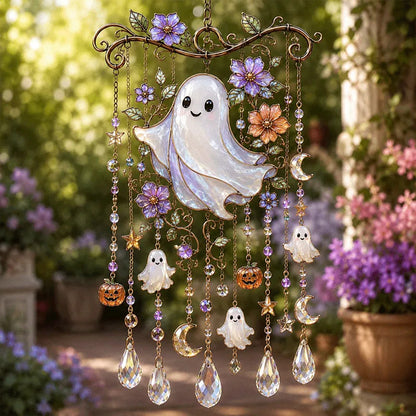 🔥 New Arrival Launch Sale - 50% OFF —Halloween Glass Suncatcher Wind Chime