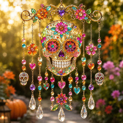 🔥 New Arrival Launch Sale - 50% OFF —Halloween Glass Suncatcher Wind Chime