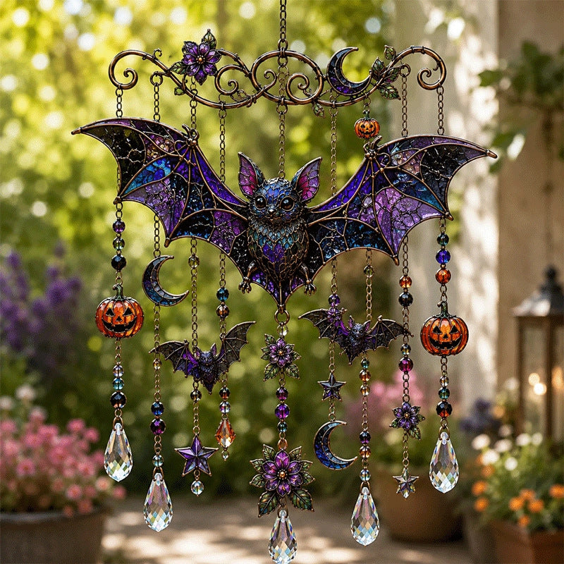 🔥 New Arrival Launch Sale - 50% OFF —Halloween Glass Suncatcher Wind Chime