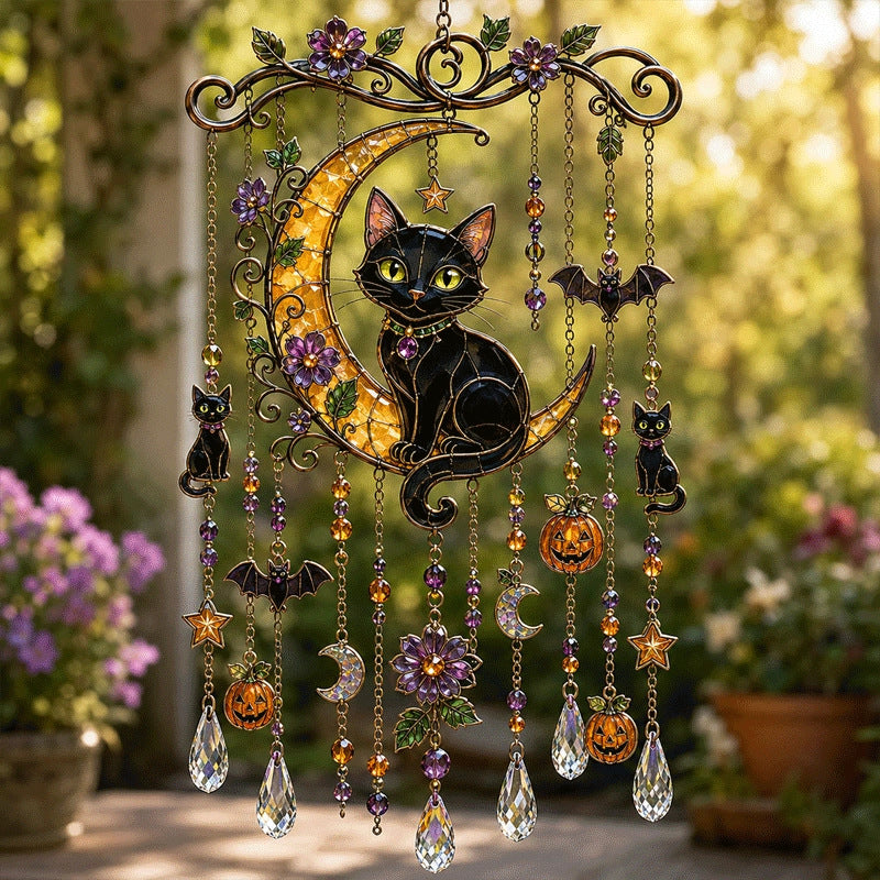 🔥 New Arrival Launch Sale - 50% OFF —Halloween Glass Suncatcher Wind Chime