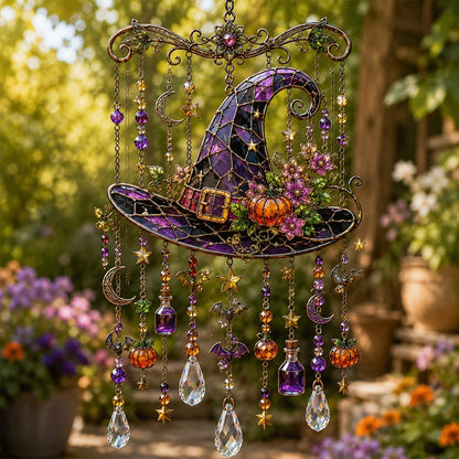 🔥 New Arrival Launch Sale - 50% OFF —Halloween Glass Suncatcher Wind Chime
