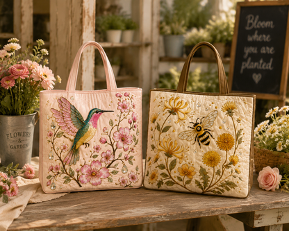 🔥LAST DAY 49% OFF - 👜 Garden Blessings Quilted Tote Bag Collection