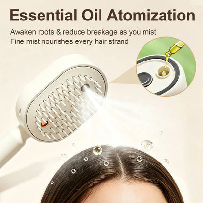 🎊 Essential Oil Mist Comb, Anti-Tangle Electric Massage Brush🎊