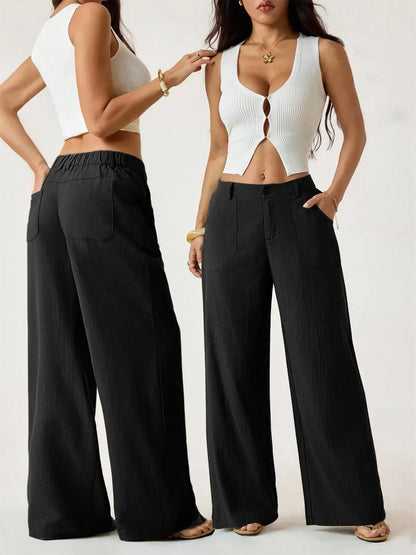 ✨Bestseller👖Women's High Waist Cotton Linen Wide Leg Pants