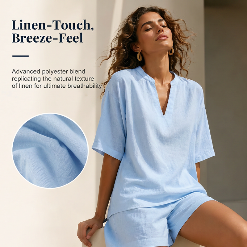 🌿🌿Women's Casual V-Neck Two-Piece Short Set