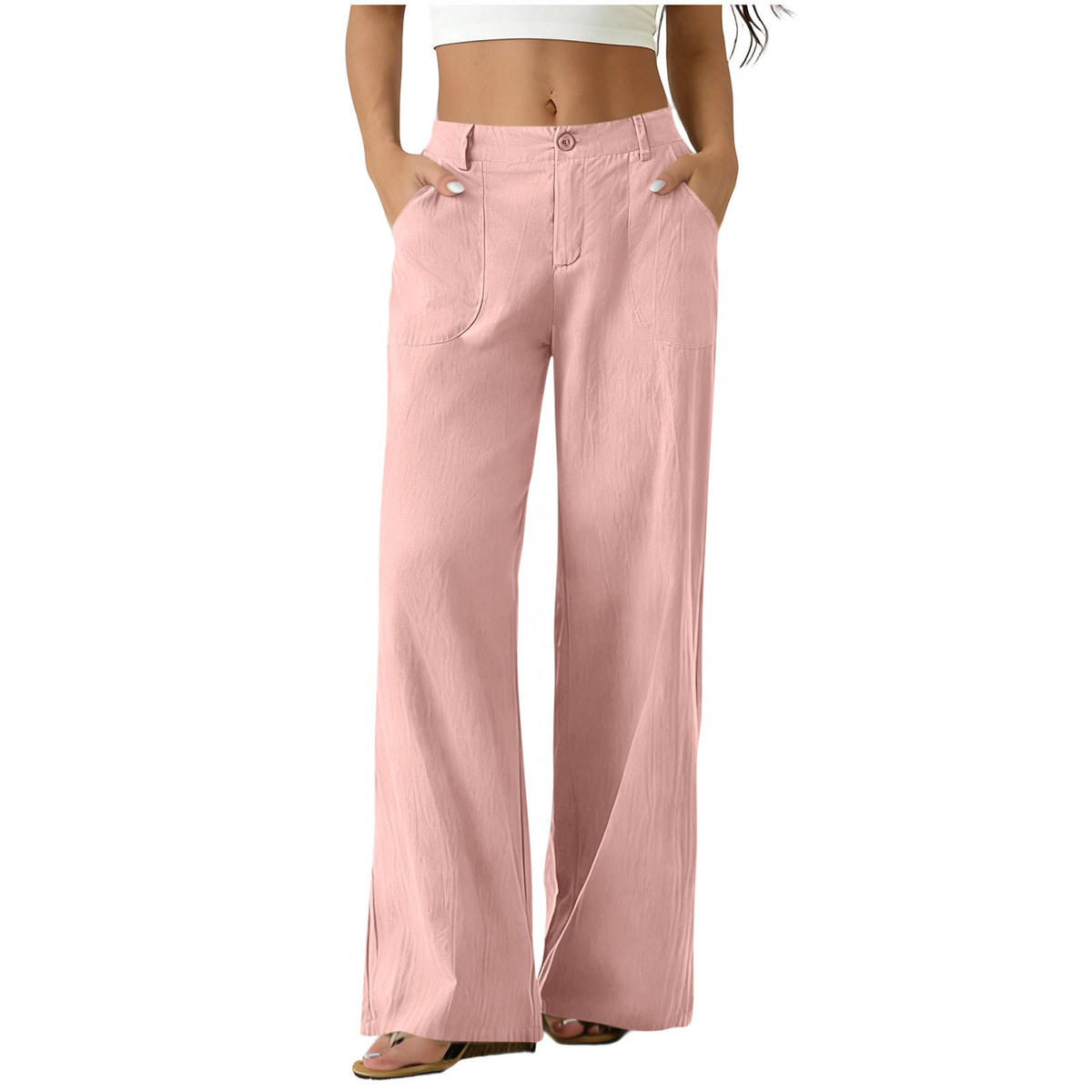 ✨Bestseller👖Women's High Waist Cotton Linen Wide Leg Pants