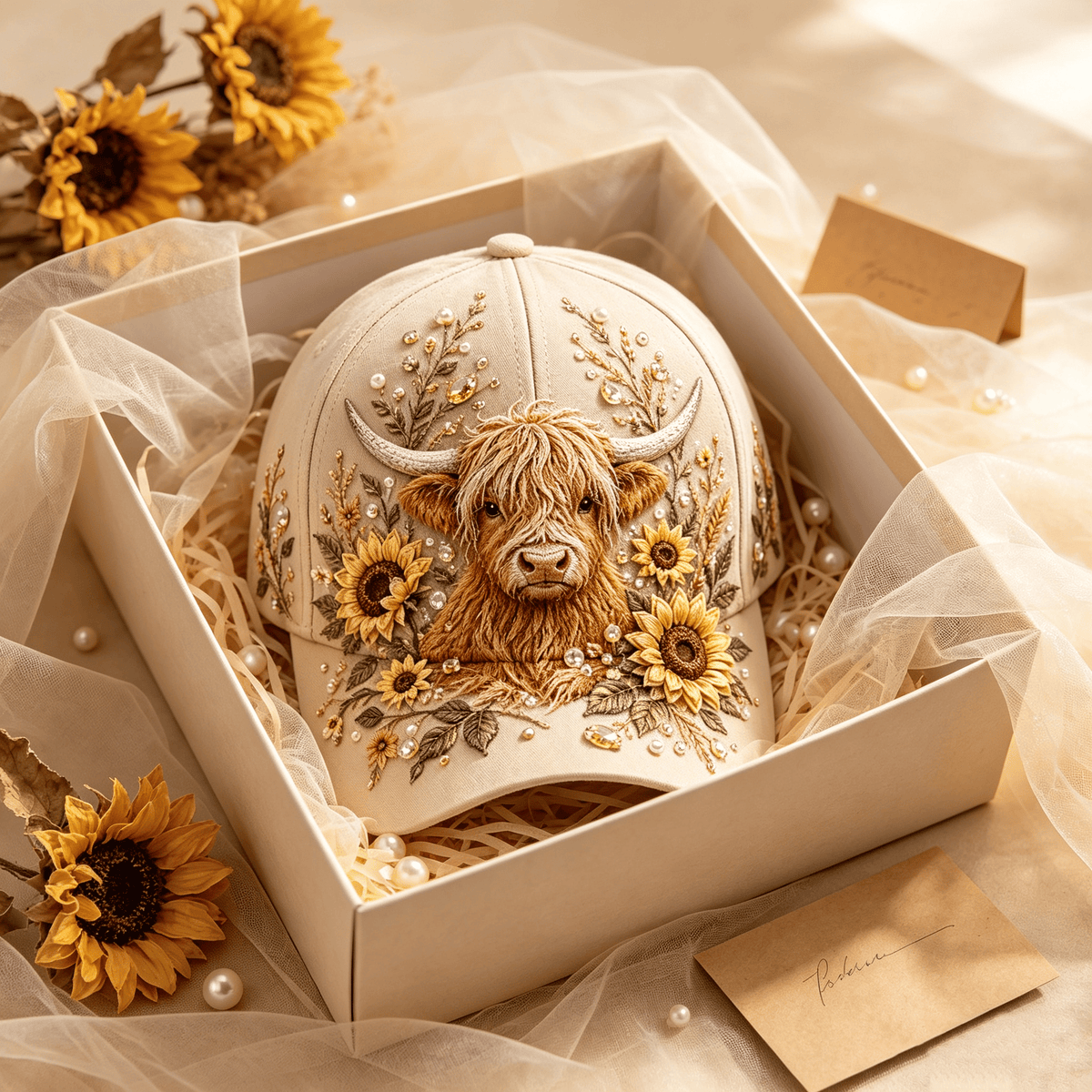 🐂3D Highland Cow Embroidery Cap🧢(Breathable & Lightweight Comfort & Unisex Fit)