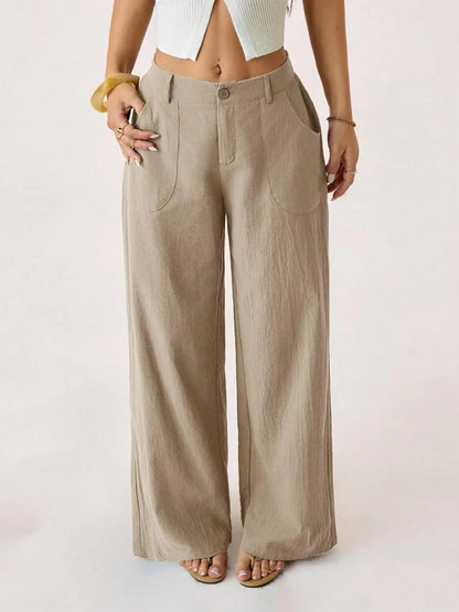 ✨Bestseller👖Women's High Waist Cotton Linen Wide Leg Pants