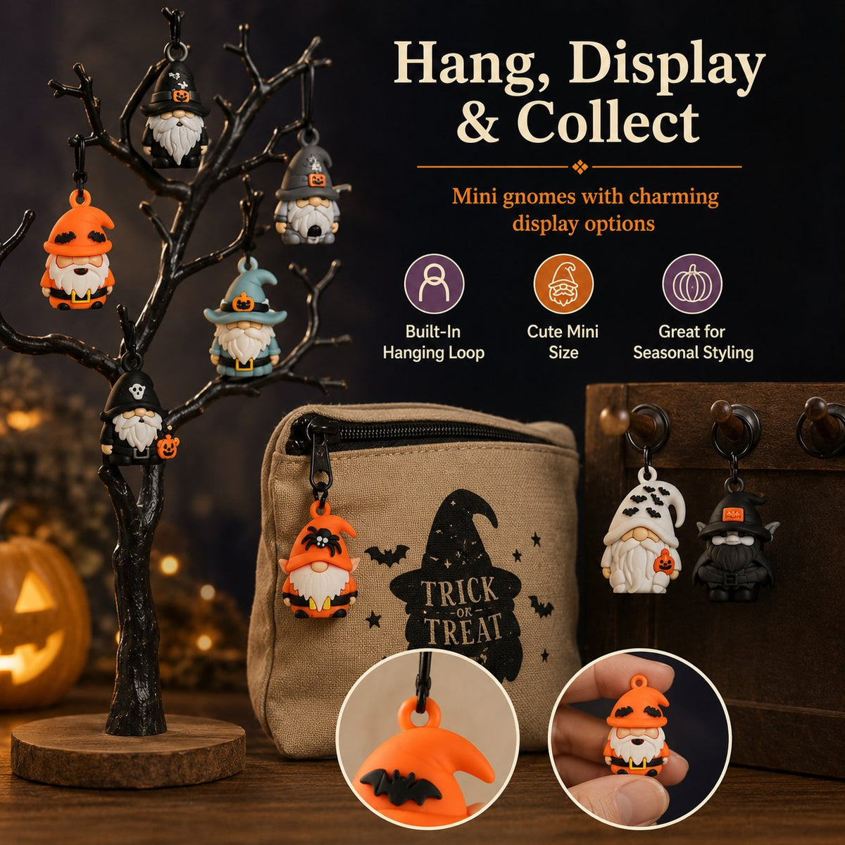 🎃 Last Day 49% OFF - 24 Days of Halloween Gnome Surprise Figures Advent Calendar Box