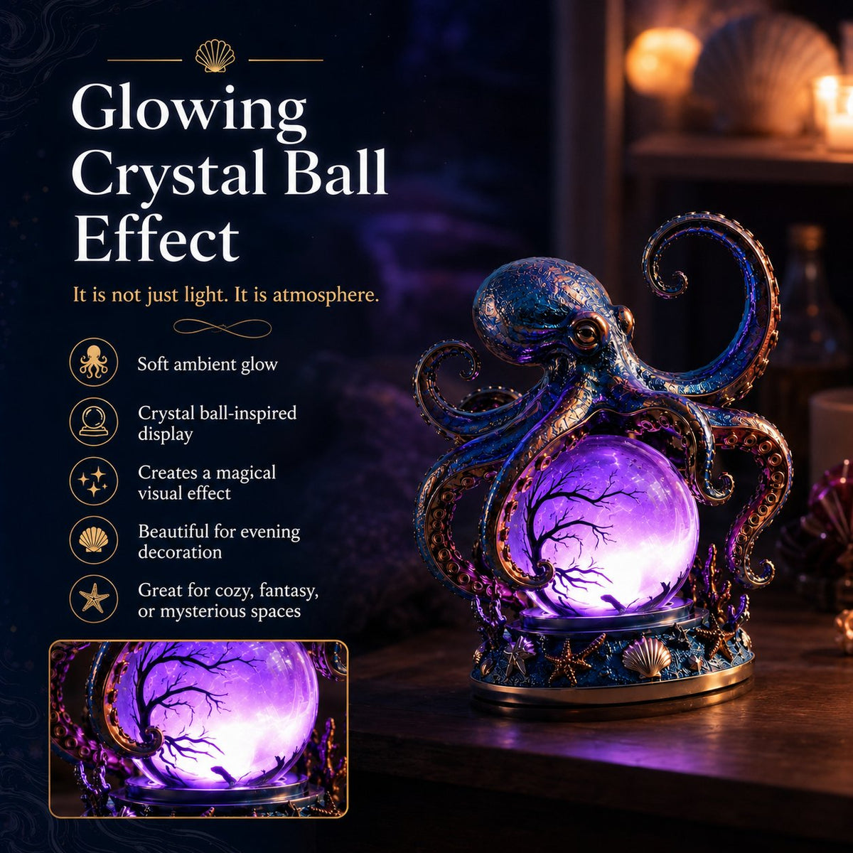 💥🏆Last Day 50% OFF – 🐙 Deep Sea Octopus Crystal Ball Lamp