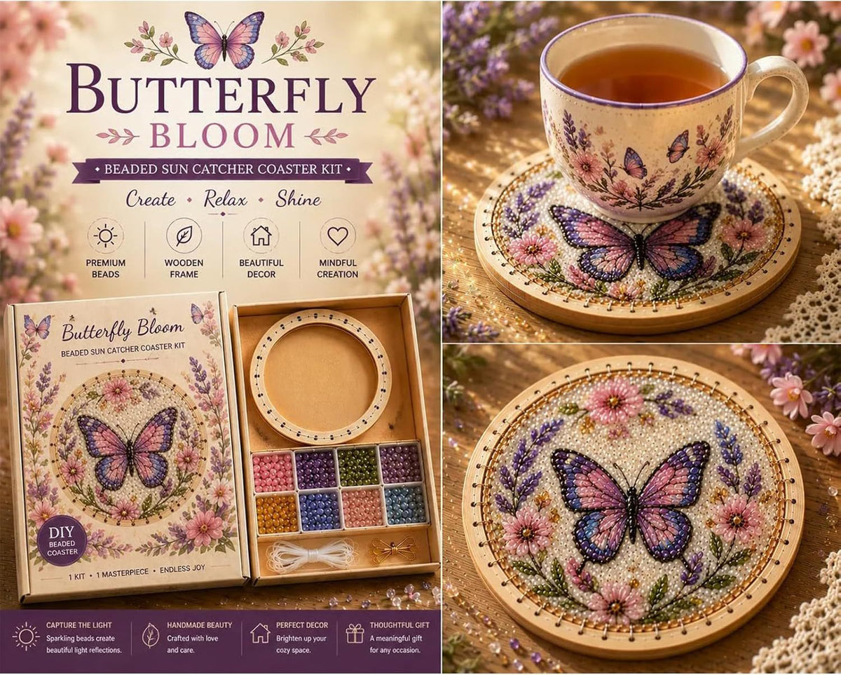 ✨Handcrafted Beaded Coaster Kit Collection - Create Beautiful Coasters Inspired by Nature