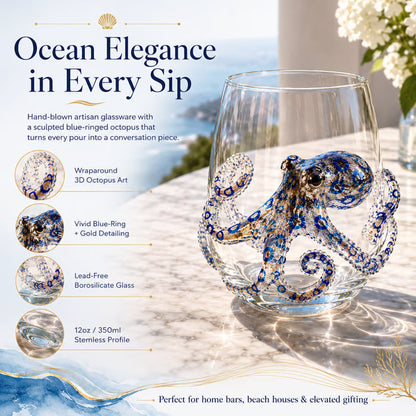 🔥Summer Sale-🌊Blue Ringed Octopus Handcrafted Glassware（Free Shipping on 2+ Items）