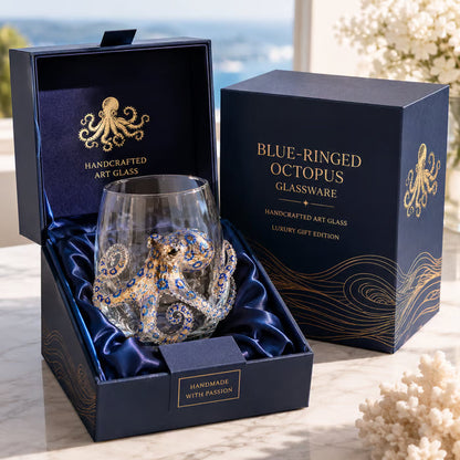 🔥Summer Sale-🌊Blue Ringed Octopus Handcrafted Glassware（Free Shipping on 2+ Items）