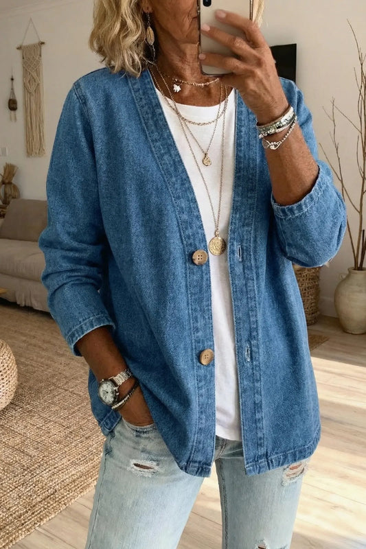 Lightweight Denim Cardigan