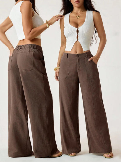 ✨Bestseller👖Women's High Waist Cotton Linen Wide Leg Pants