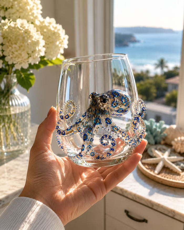 🔥Summer Sale-🌊Blue Ringed Octopus Handcrafted Glassware（Free Shipping on 2+ Items）