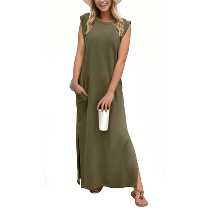✨Lucia – Classic Loose Sleeveless Beach Maxi Dress