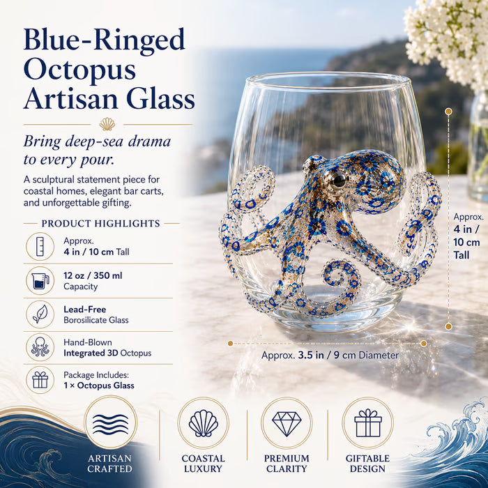 🔥Summer Sale-🌊Blue Ringed Octopus Handcrafted Glassware（Free Shipping on 2+ Items）