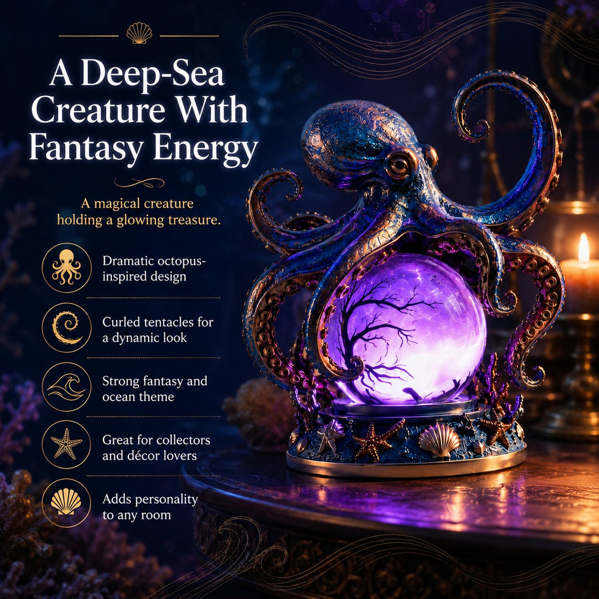 💥🏆Last Day 50% OFF – 🐙 Deep Sea Octopus Crystal Ball Lamp