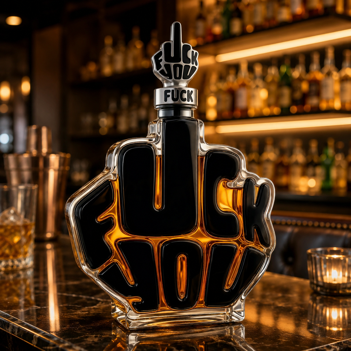 Novelty Middle Finger Whiskey Decanter Set