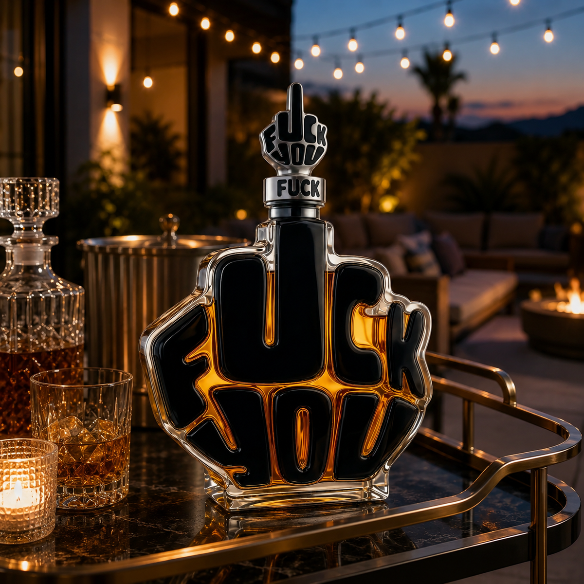 Novelty Middle Finger Whiskey Decanter Set