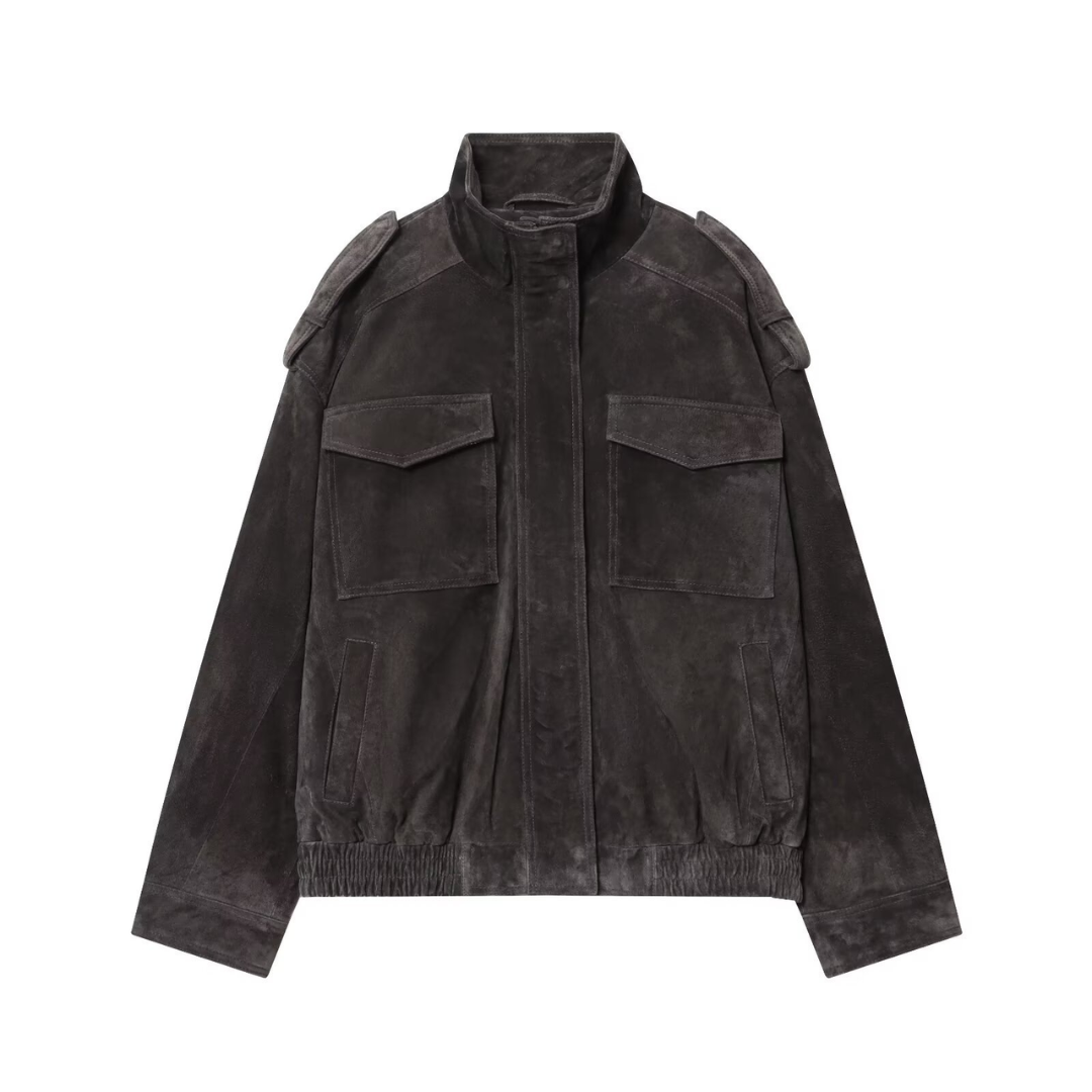 ✨WYNTER™ – Suede Texture Bomber Jacket