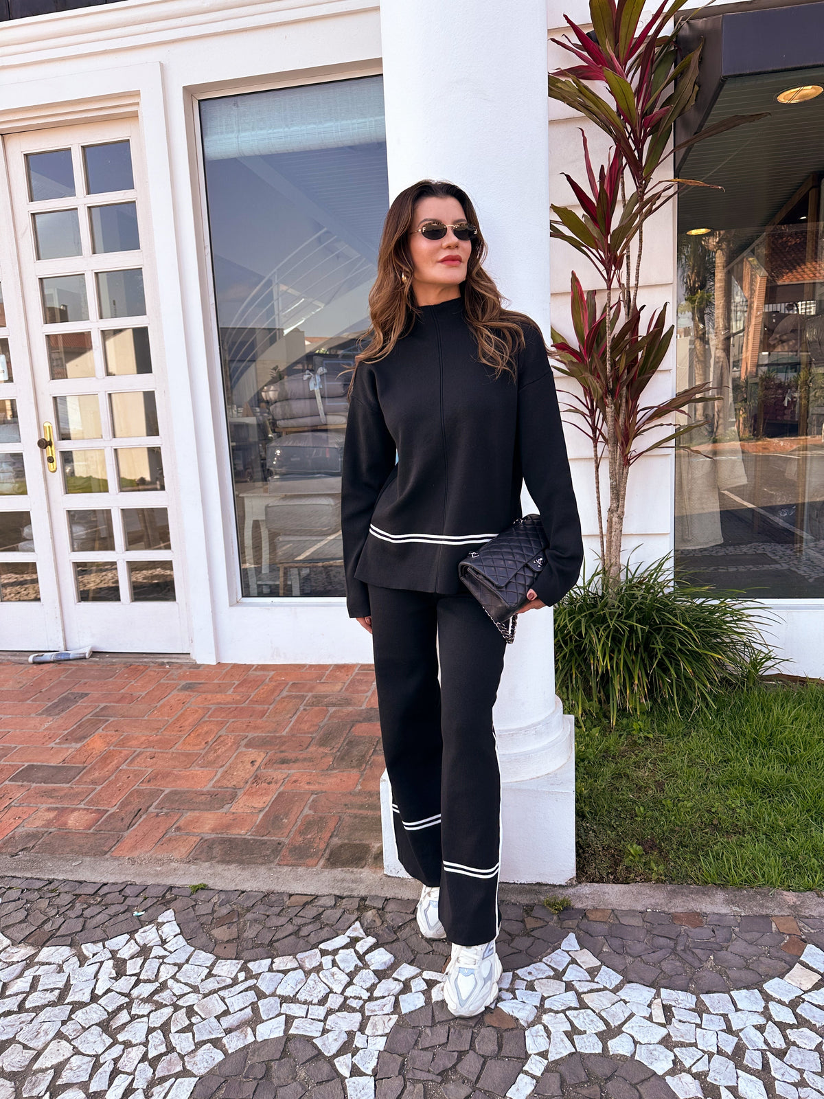 🔥Free shipping on a single 🔥itemKnit Set with High-Neck Mullet Sweater and Comfortable Pants
