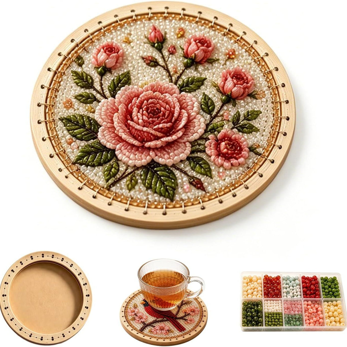 ✨Handcrafted Beaded Coaster Kit Collection - Create Beautiful Coasters Inspired by Nature