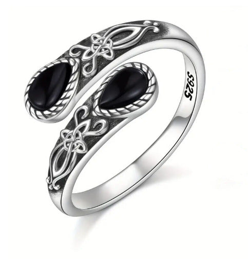 💥 BUT 2 GET 10% OFF 💥Moonstone Bloom Ring | Vintage Style • Adjustable Fit • Timeless Elegance