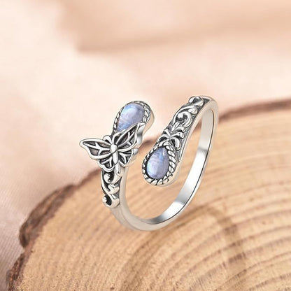 💥 BUT 2 GET 10% OFF 💥Moonstone Bloom Ring | Vintage Style • Adjustable Fit • Timeless Elegance