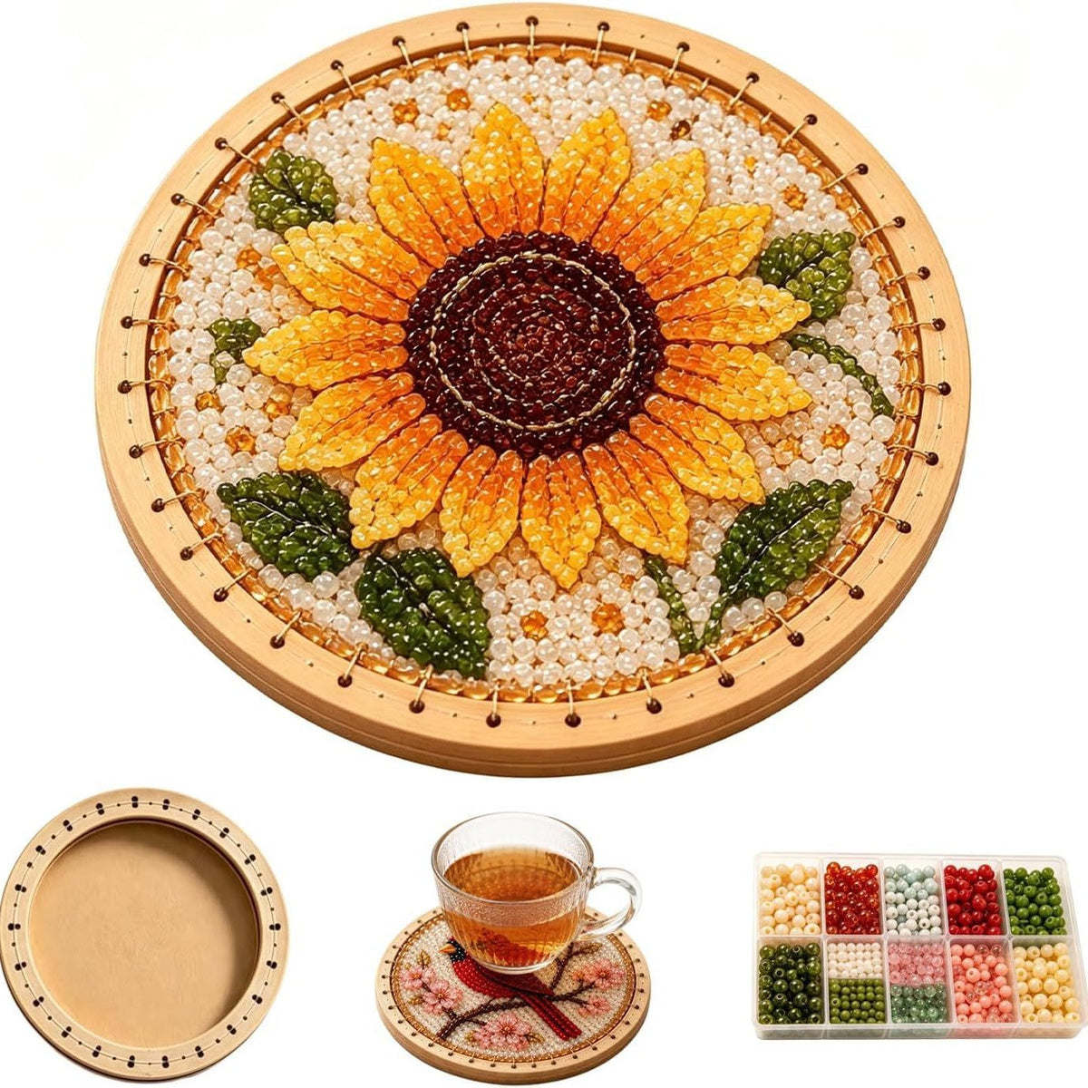 ✨Handcrafted Beaded Coaster Kit Collection - Create Beautiful Coasters Inspired by Nature