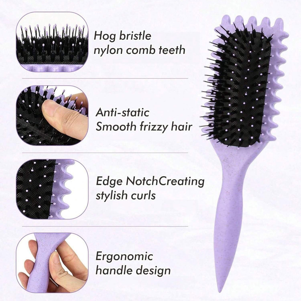 5-in-1 Detangling Curl Brush – Smooth Hair, Less Pulling