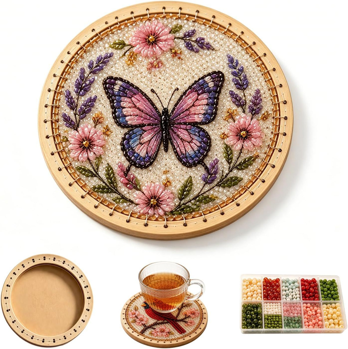 ✨Handcrafted Beaded Coaster Kit Collection - Create Beautiful Coasters Inspired by Nature