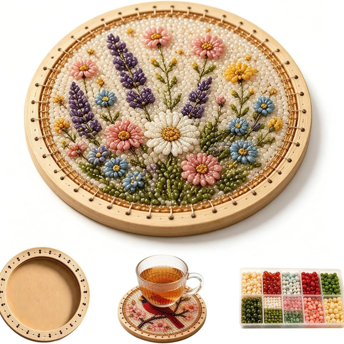 ✨Handcrafted Beaded Coaster Kit Collection - Create Beautiful Coasters Inspired by Nature