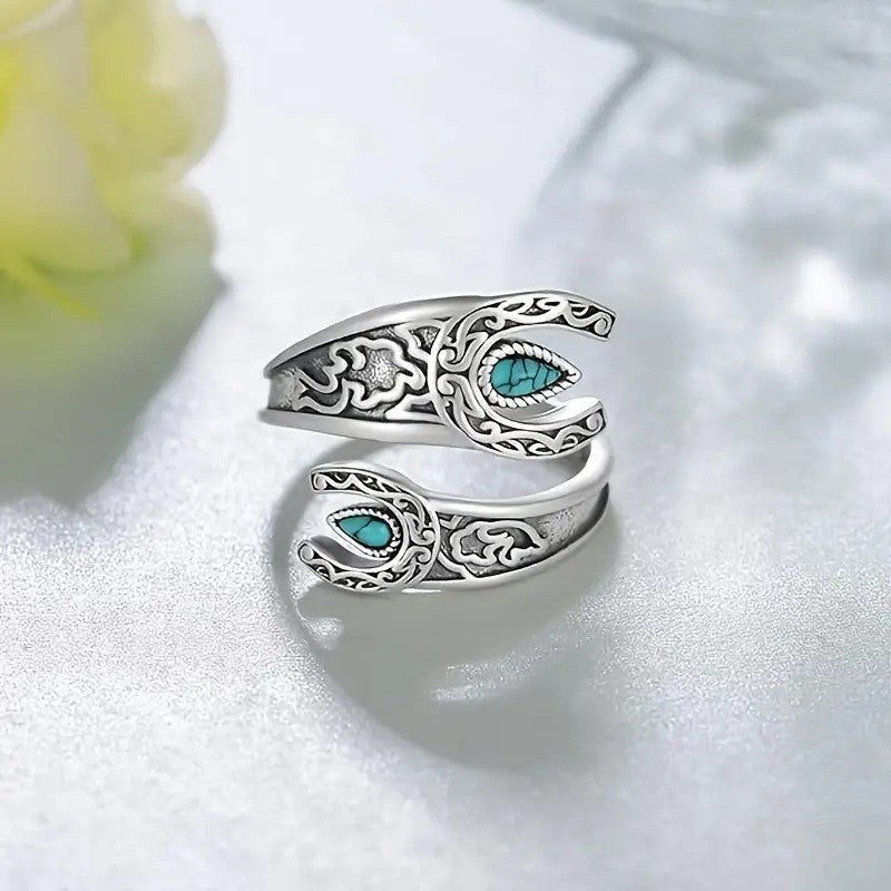 💥 BUT 2 GET 10% OFF 💥Moonstone Bloom Ring | Vintage Style • Adjustable Fit • Timeless Elegance