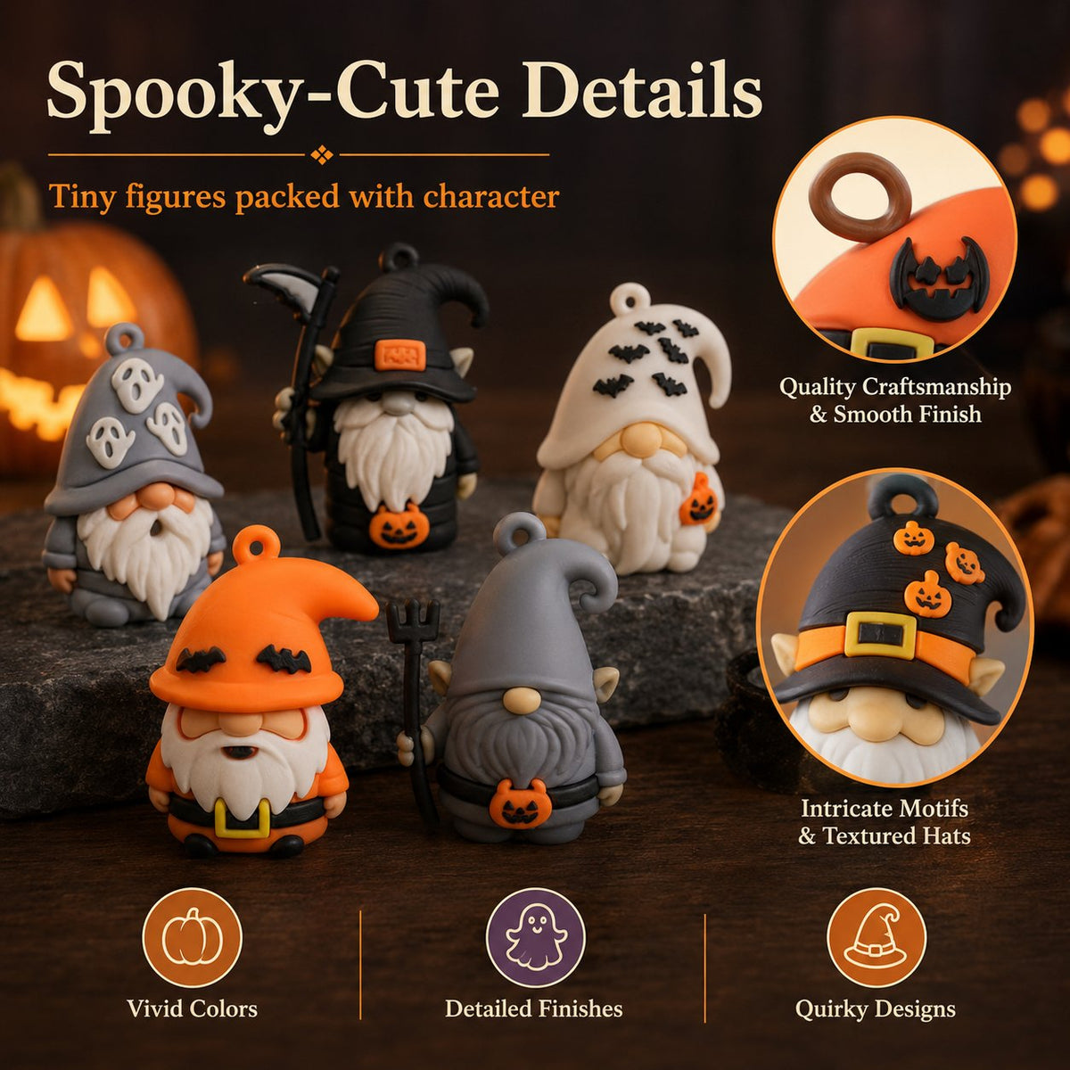 🎃 Last Day 49% OFF - 24 Days of Halloween Gnome Surprise Figures Advent Calendar Box