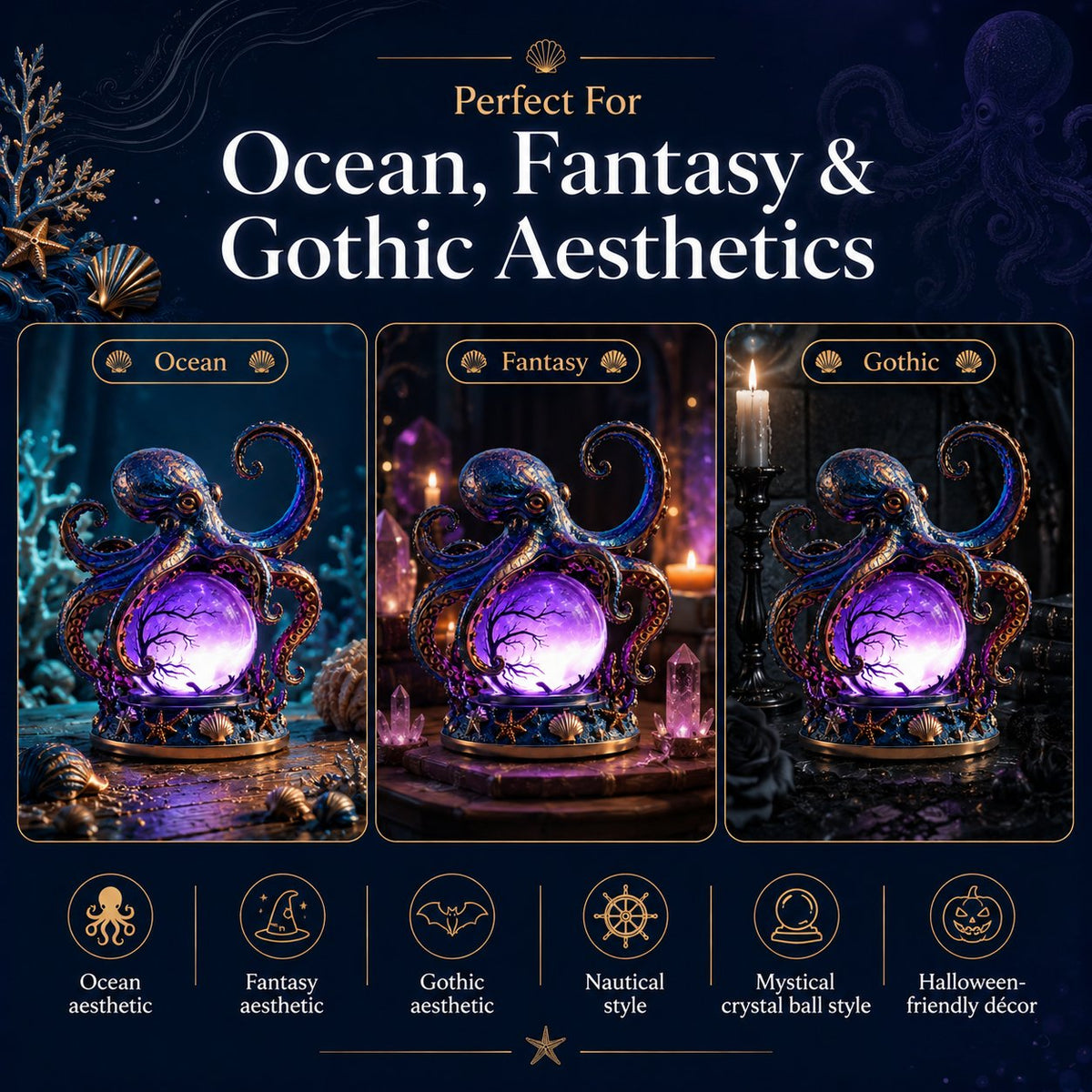 💥🏆Last Day 50% OFF – 🐙 Deep Sea Octopus Crystal Ball Lamp