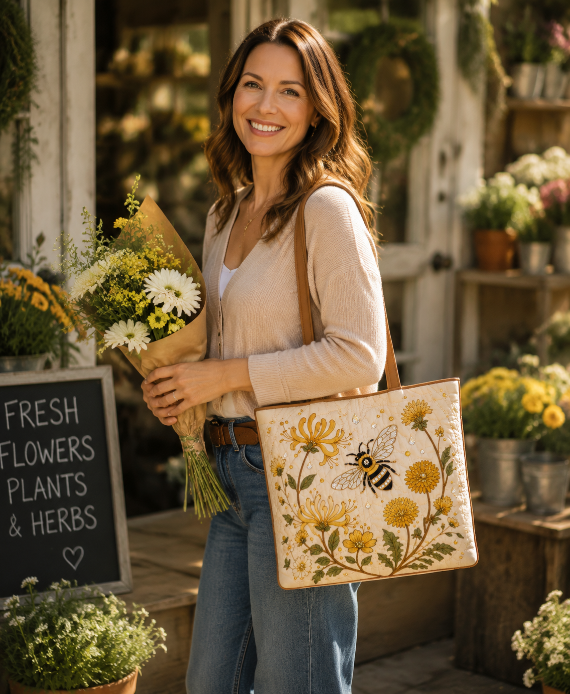 🔥LAST DAY 49% OFF - 👜 Garden Blessings Quilted Tote Bag Collection