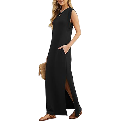 ✨Lucia – Classic Loose Sleeveless Beach Maxi Dress