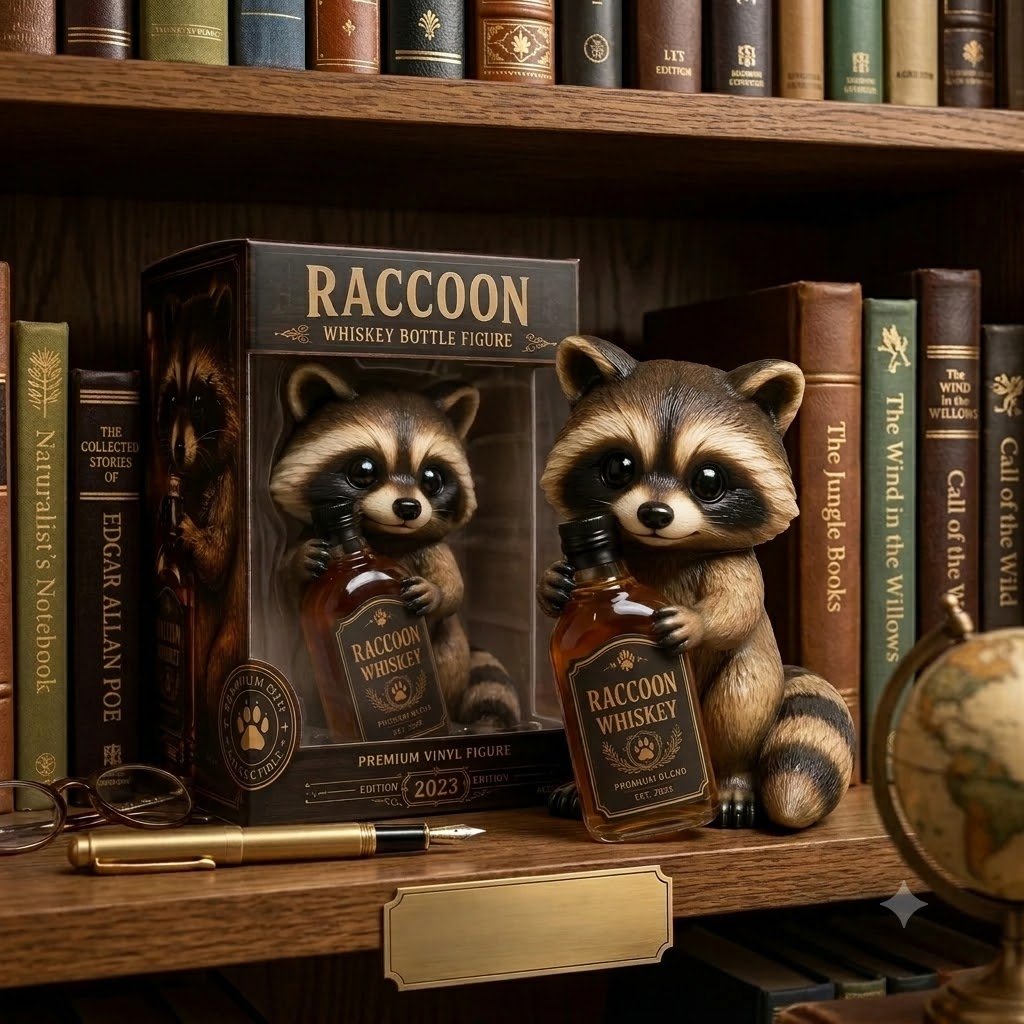 The Viking Striker: Sky Blue "Golden Boot" Raccoon Whiskey Premium Vinyl Figure
