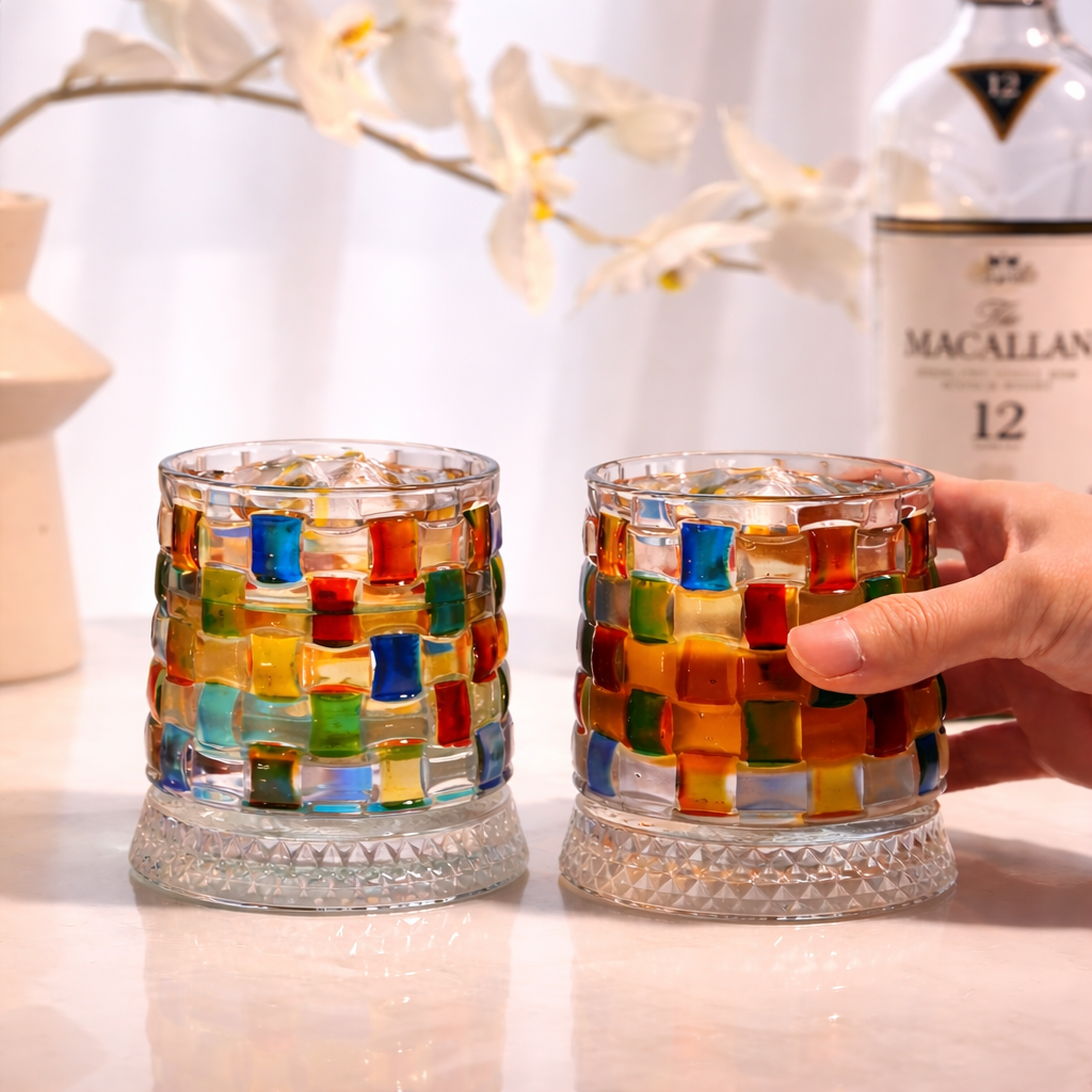 MosaicSpin Rotating Drink Glasses