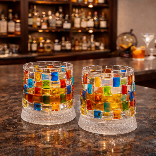 MosaicSpin Rotating Drink Glasses