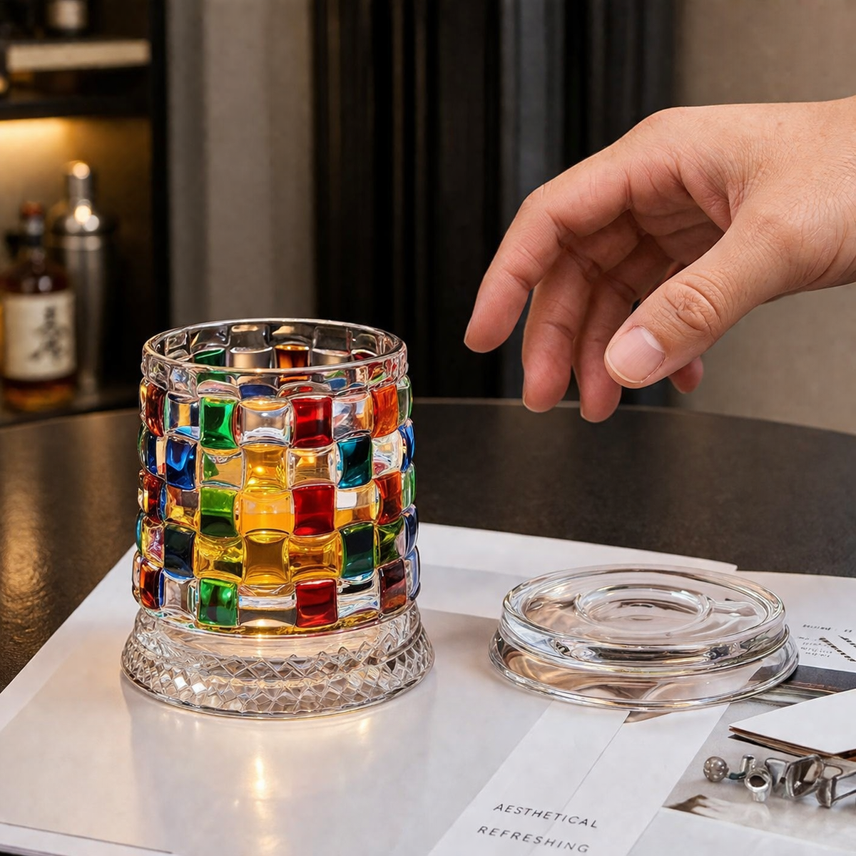 MosaicSpin Rotating Drink Glasses